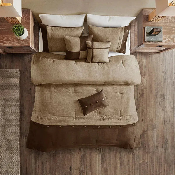 Boone 7 Piece Faux Suede Comforter Set by Madison Park - Gifts for You 'n Me