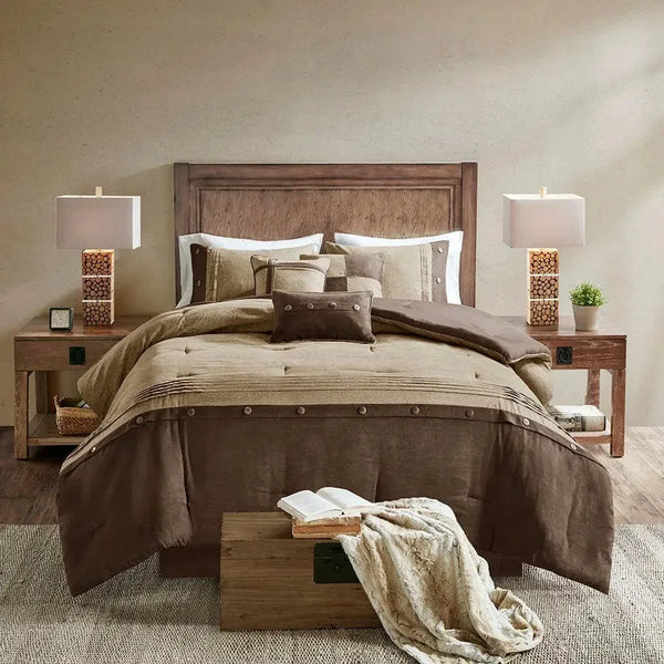 Boone 7 Piece Faux Suede Comforter Set by Madison Park - Gifts for You 'n Me