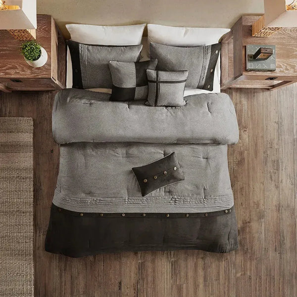 Boone 7 Piece Faux Suede Comforter Set by Madison Park - Gifts for You 'n Me