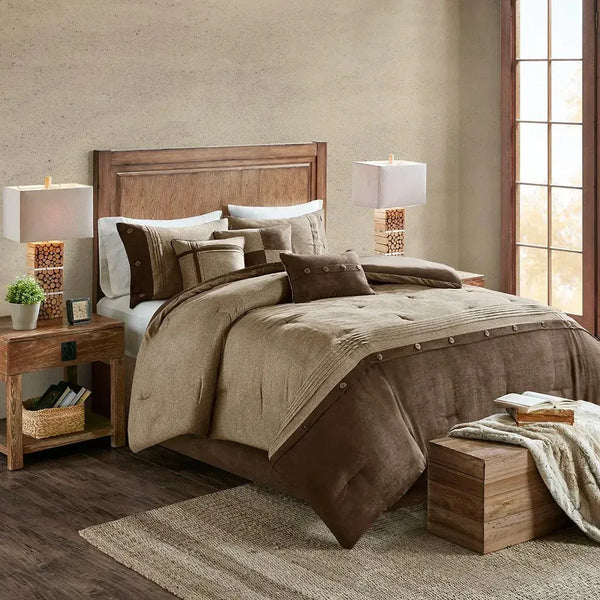 Boone 7 Piece Faux Suede Comforter Set by Madison Park - Gifts for You 'n Me