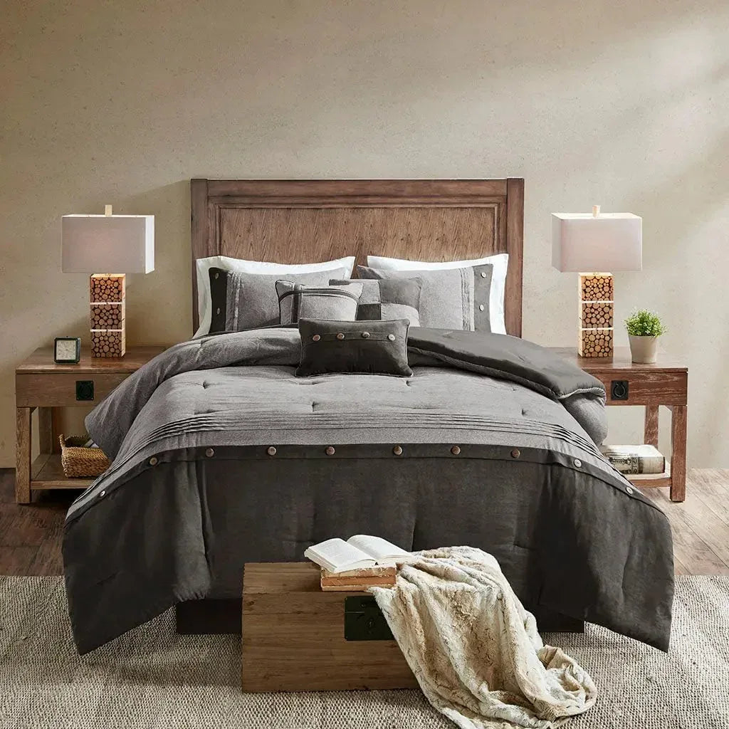 Boone 7 Piece Faux Suede Comforter Set by Madison Park - Gifts for You 'n Me