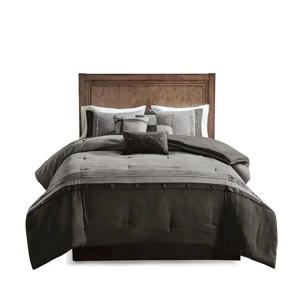 Boone 7 Piece Faux Suede Comforter Set by Madison Park - Gifts for You 'n Me