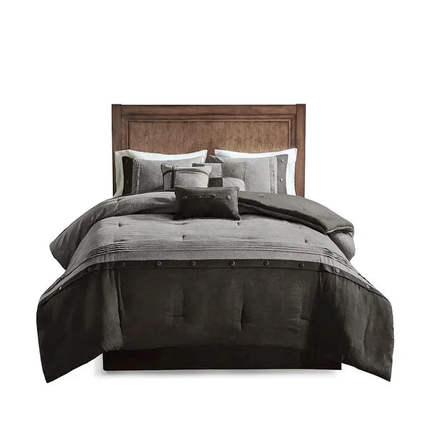 Boone 7 Piece Faux Suede Comforter Set by Madison Park - Gifts for You 'n Me