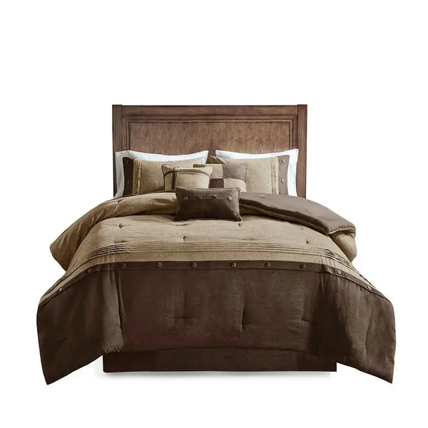 Boone 7 Piece Faux Suede Comforter Set by Madison Park - Gifts for You 'n Me