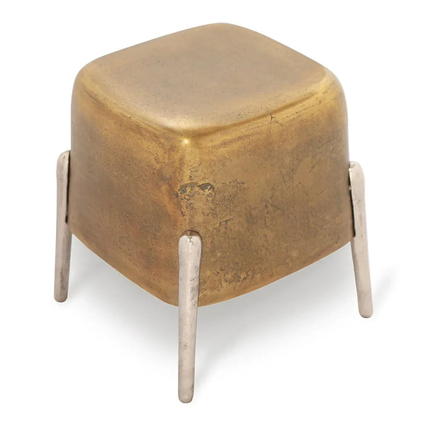 Brass and Nickel Finish Four Legged Side Table - Gifts for You 'n Me