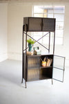 Metal Shelving Unit with Corrugated Glass Doors