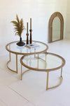 Round Glass Top Coffee Tables Set of 2
