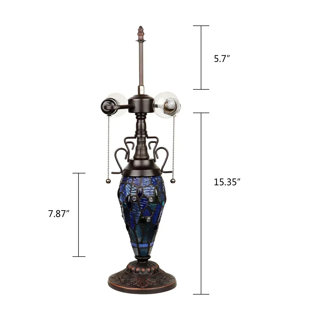 CHLOE Lighting SUNNIVA Dragonfly-Style Dark Bronze 3 Light Double Lit Table Lamp 16