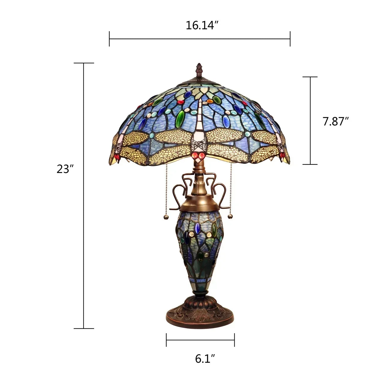 CHLOE Lighting SUNNIVA Dragonfly-Style Dark Bronze 3 Light Double Lit Table Lamp 16