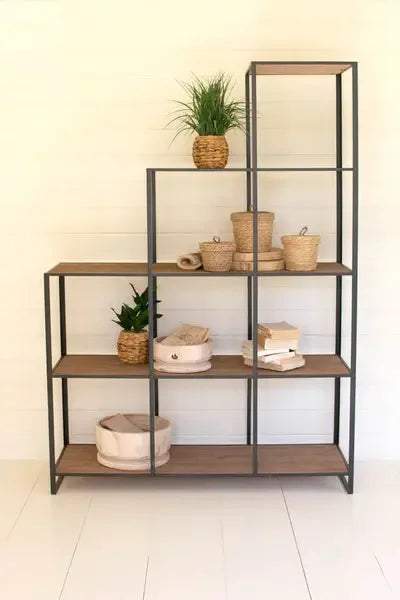 Stair Step Wood And Metal Display Unit - KALALOU - Gifts for You 'n Me