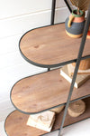 Oval Wood And Metal Four Tiered Display Shelf