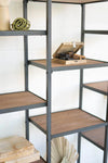 Metal And Wood Tall Geometric Display Shelves