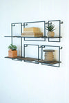 Set of 14 Wood and Metal Shelves