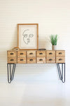 Chest Of 12 Wooden Drawers With Iron Legs