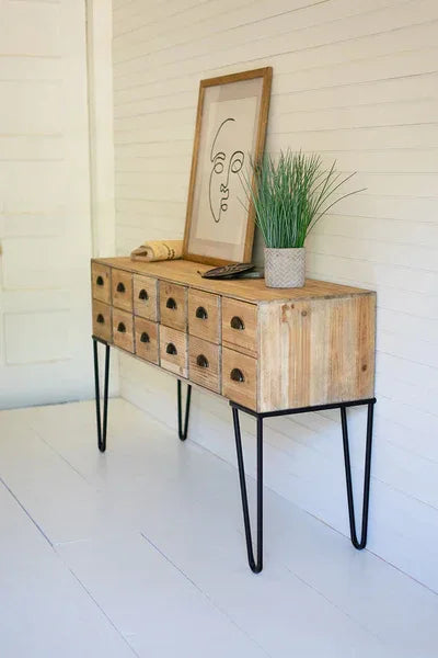 Chest Of 12 Wooden Drawers With Iron Legs - KALALOU