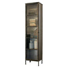 Tall Iron And Glass Apothecary Cabinet