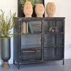 Short Iron And Glass Apothecary Cabinet