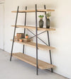 Four Tiered Wood And Metal Display Shelf