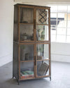 Metal & Wood Slanted Display Cabinet W/ Glass Doors