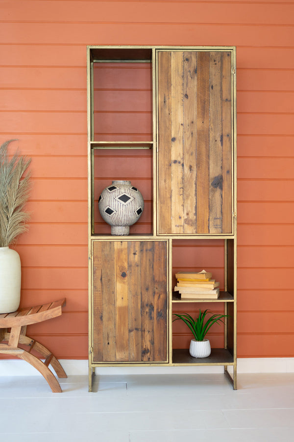 WOOD AND METAL CABINET