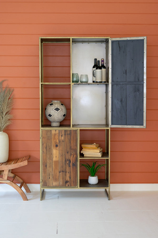 WOOD AND METAL CABINET