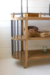 Oval Three Tiered Wooden Shelving Unit