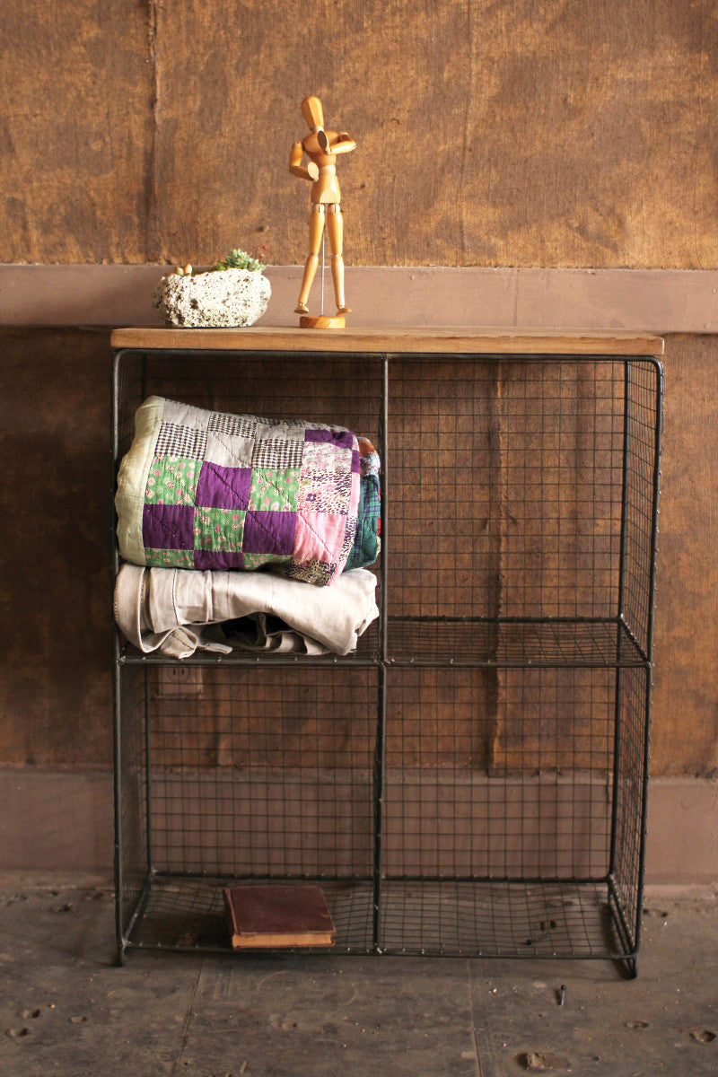 Cubby Console With Wooden Top