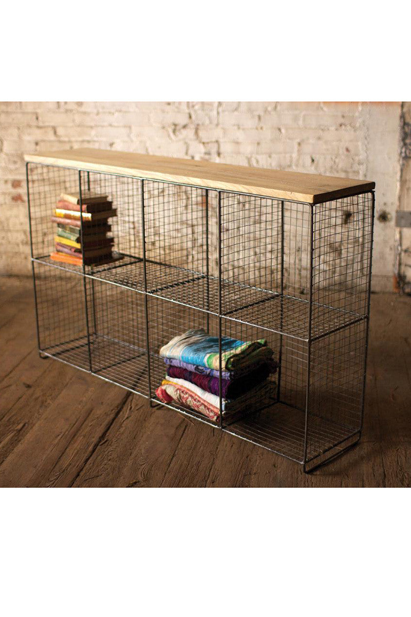 Cubby Console With Wooden Top