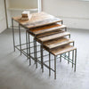 Recycled Wood And Iron Square Display Tables - Set of 5