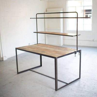 Iron & Recycled Wood Display Table