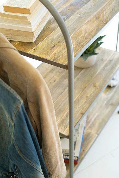 Horizontal Recycled Wood And Metal Display Unit