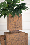 SET OF TWO METAL ROBOT PLANTERS