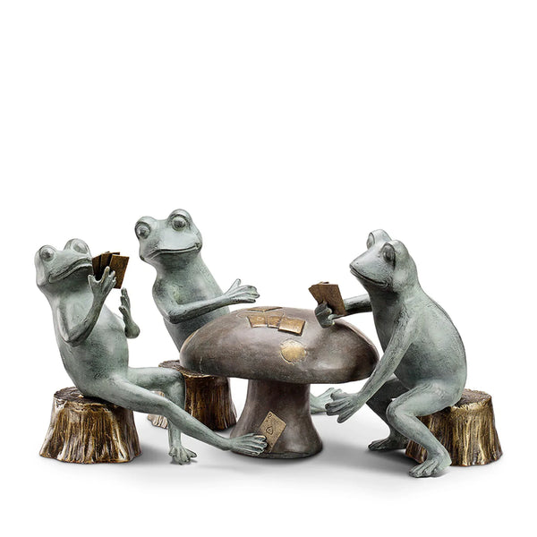 Card Cheat Frogs Garden Sculpture - Gifts for You 'n Me