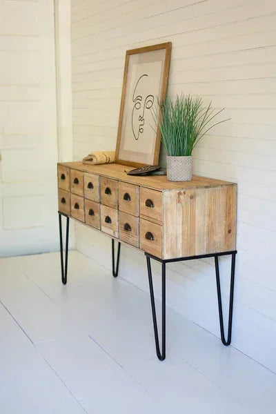 Chest Of 12 Wooden Drawers With Iron Legs - KALALOU - Gifts for You 'n Me
