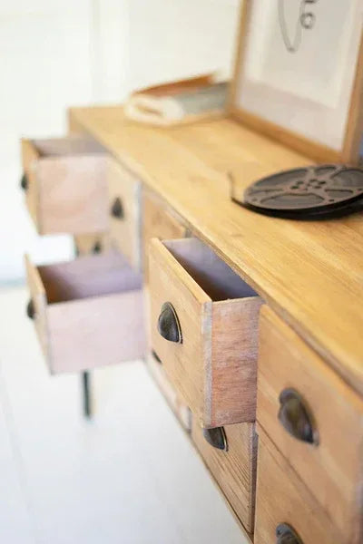 Chest Of 12 Wooden Drawers With Iron Legs - KALALOU - Gifts for You 'n Me