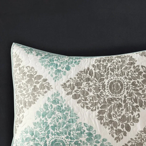 Claire 6 Piece Reversible Coverlet Set - Aqua - Gifts for You 'n Me