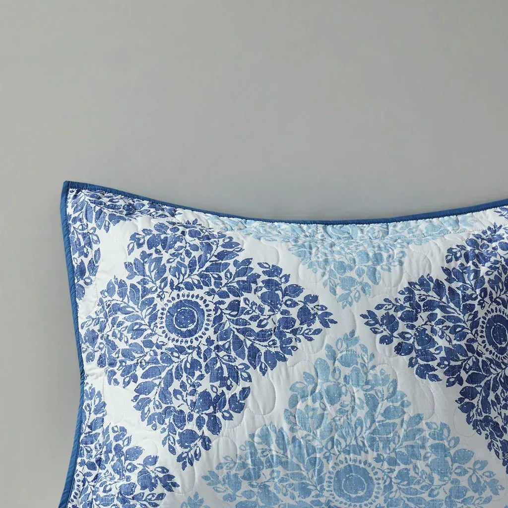 Claire 6 Piece Reversible Coverlet Set - Blue - Gifts for You 'n Me