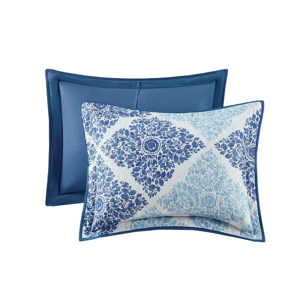 Claire 6 Piece Reversible Coverlet Set - Blue - Gifts for You 'n Me
