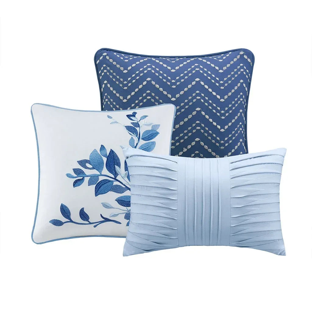 Claire 6 Piece Reversible Coverlet Set - Blue - Gifts for You 'n Me