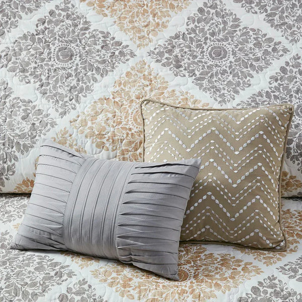 Claire 6 Piece Reversible Coverlet Set - Neutral - Gifts for You 'n Me
