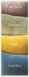 Velvet Sofa With Two Bolster Pillows By Kalalou