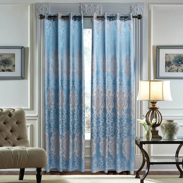 Curtains Damask Jacquard Grommet Semi-Blackout, Caen by Dolce-Mela 60x100