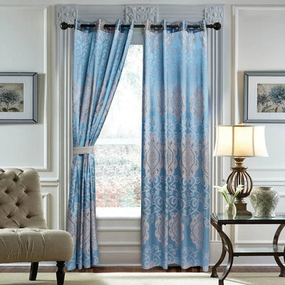 Curtains Damask Jacquard Grommet Semi-Blackout, Caen by Dolce-Mela 60x100