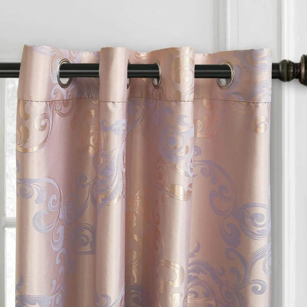 Curtains Damask Jacquard Grommet Semi-Blackout, Dolce-Mela: Montpellier 60x100