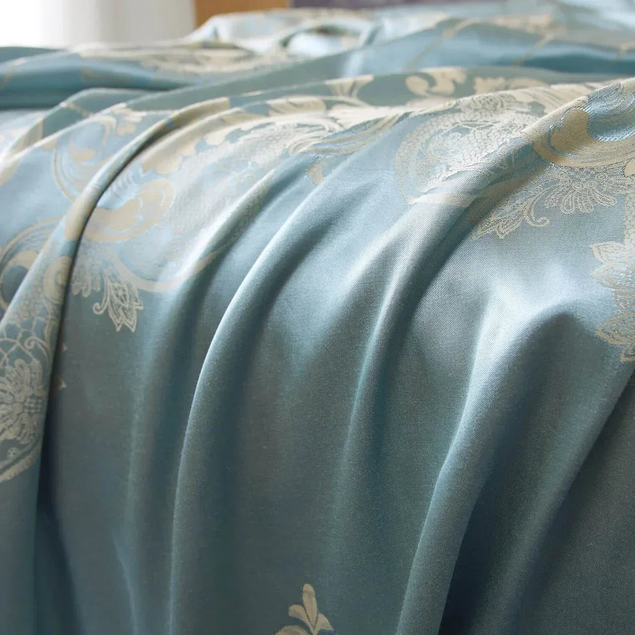 Curtains Damask Jacquard Grommet Semi-Blackout, Lille by Dolce-Mela 60x100
