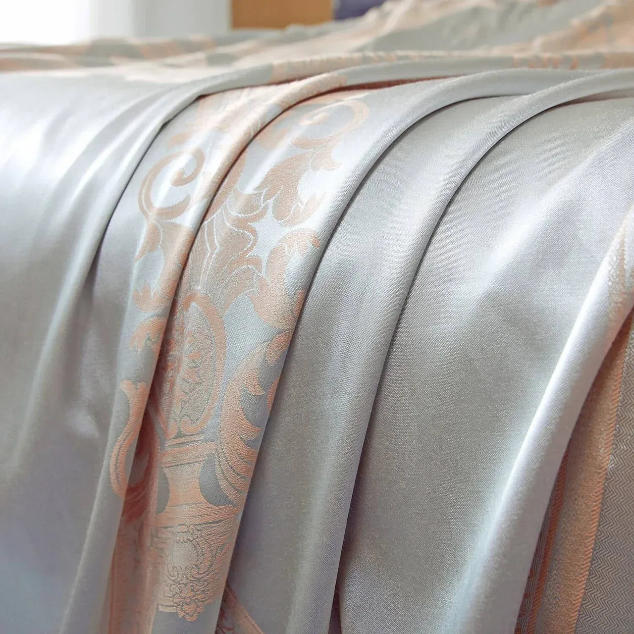 Curtains Damask Jacquard Grommet Semi-Blackout, Rouen by Dolce-Mela 60x100
