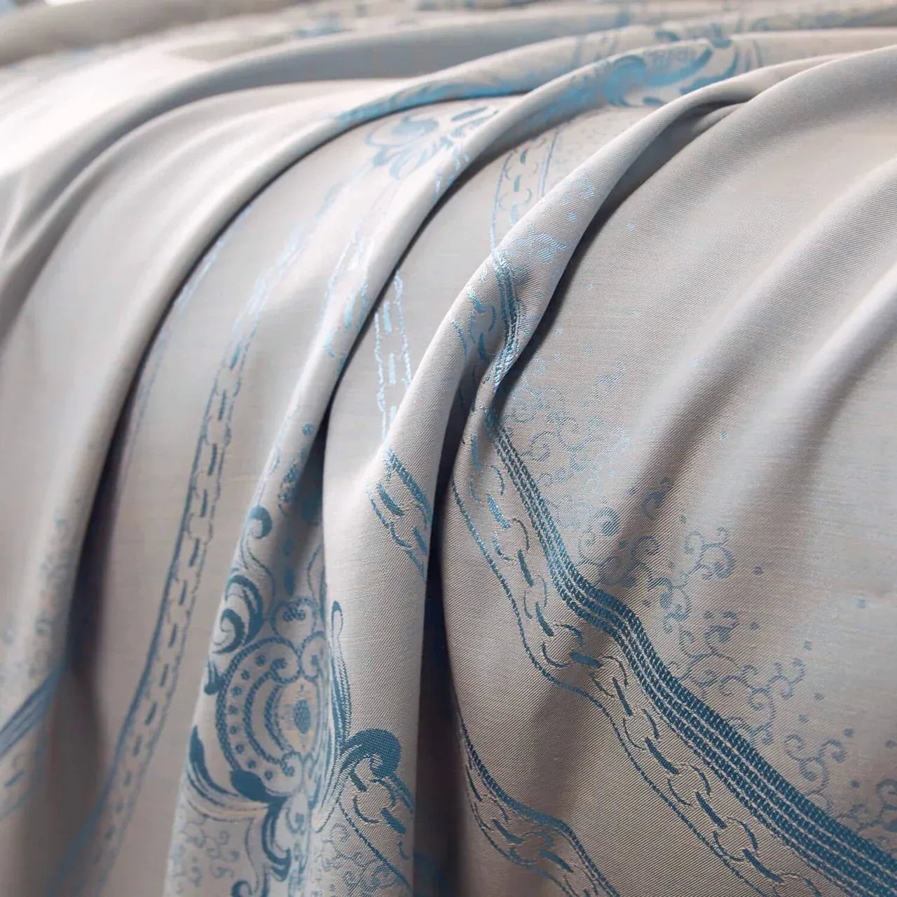 Curtains Damask Jacquard Grommet Semi-Blackout, Troyes by Dolce-Mela 60x100