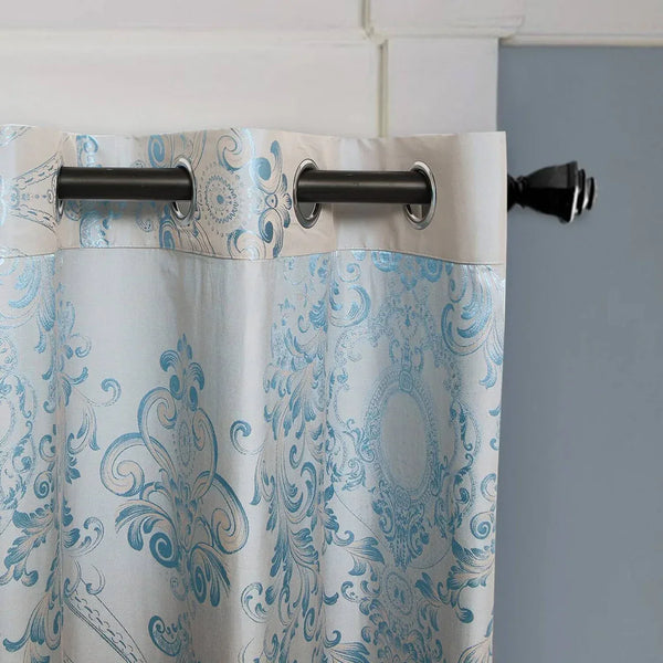 Curtains Damask Jacquard Grommet Semi-Blackout, Troyes by Dolce-Mela 60x100
