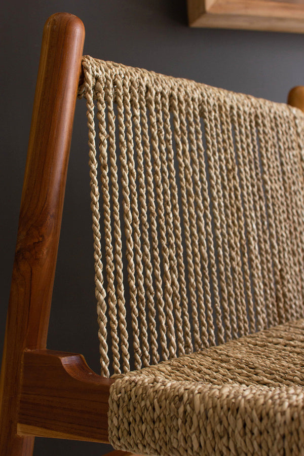 teak lounge chair with woven seat and back - Gifts for You 'n Me