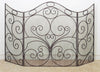 Antique Brown Iron Scroll Large Fire Screen with Mesh Backing - Oversized Firescreen